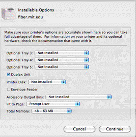 printer options