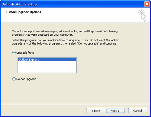 Upgrade email dialog