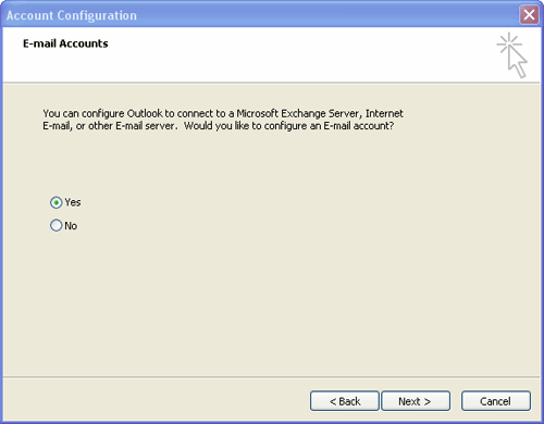 Account Configuration dialog