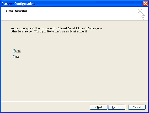 Account Configuration dialog box