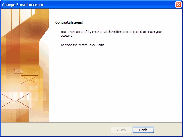 Congratulations dialog box
