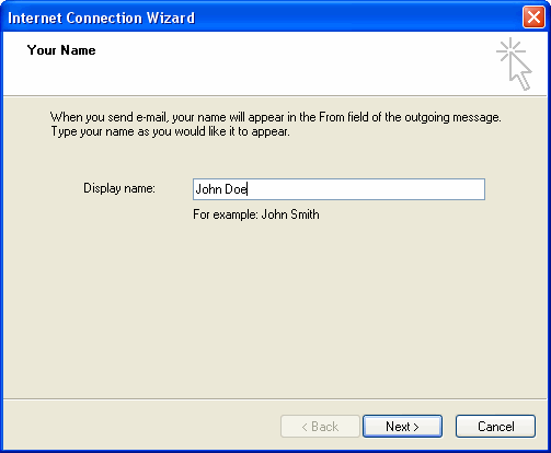Display name dialog box