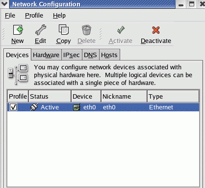Network Config Dialog