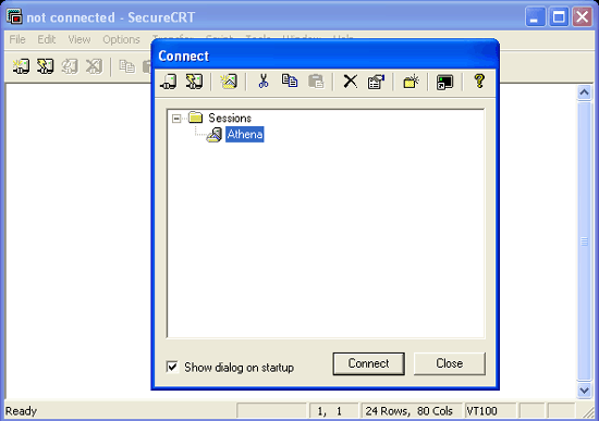 screen shot - SecureCRT connect