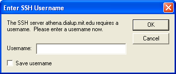 screenshot - SSH username