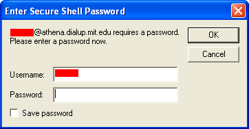 screen shot - Enter SSHl Password