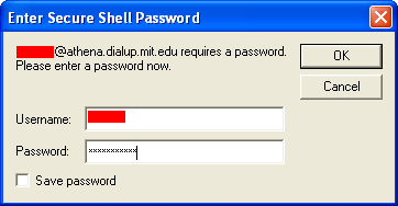 screen shot - Enter SSH Password