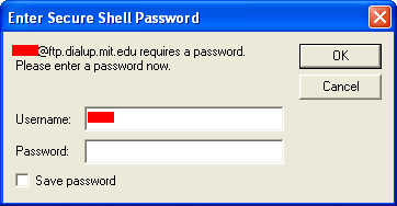 screen shot - enter SSH password