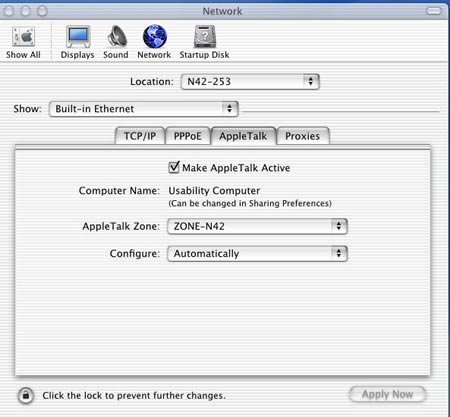 AppleTalk Tab