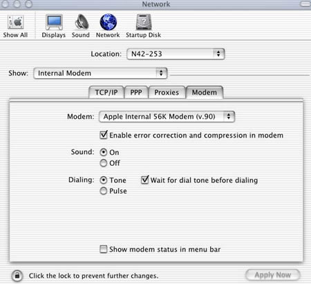 Modem Tab
