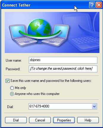 Connect to Tether Window