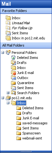 outlook 2003 mailboxes