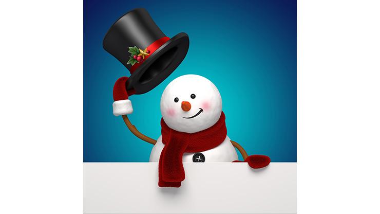 Snowman tipping his hat
