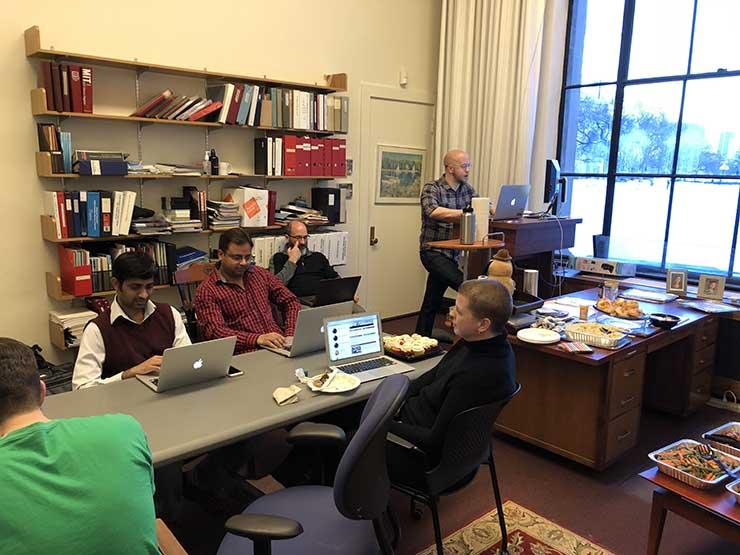 The Decisions team in the MIT Admissions office on Pi Day