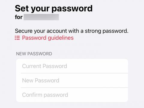 Screenshot of Set your password screen in M-I-T Atlas mobile app.