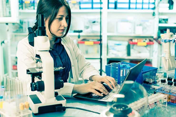Researcher in lab