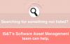 Graphic with the words "Searching for something not listed? IS&T's Software Asset Management team can help."